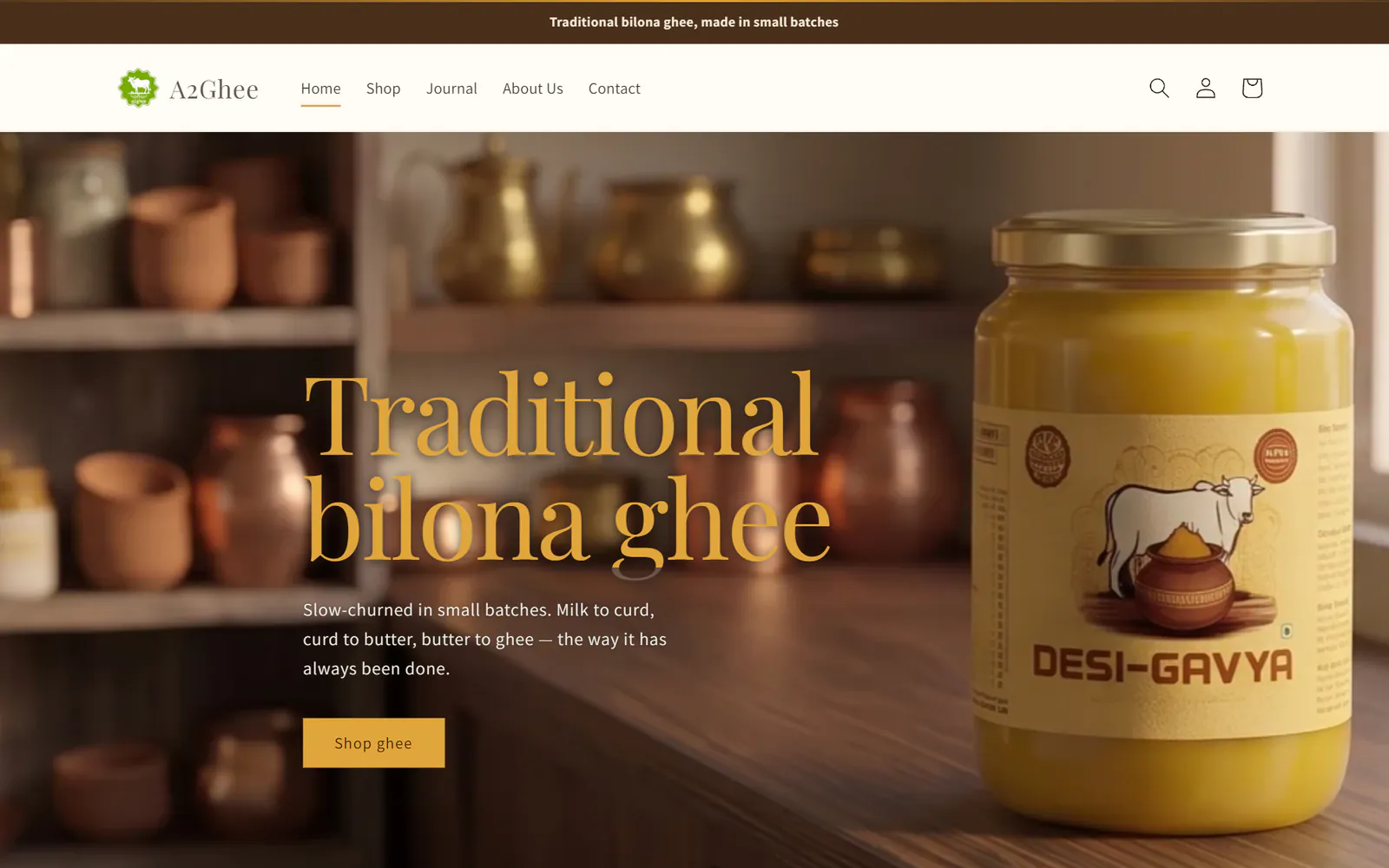 A2Ghee website